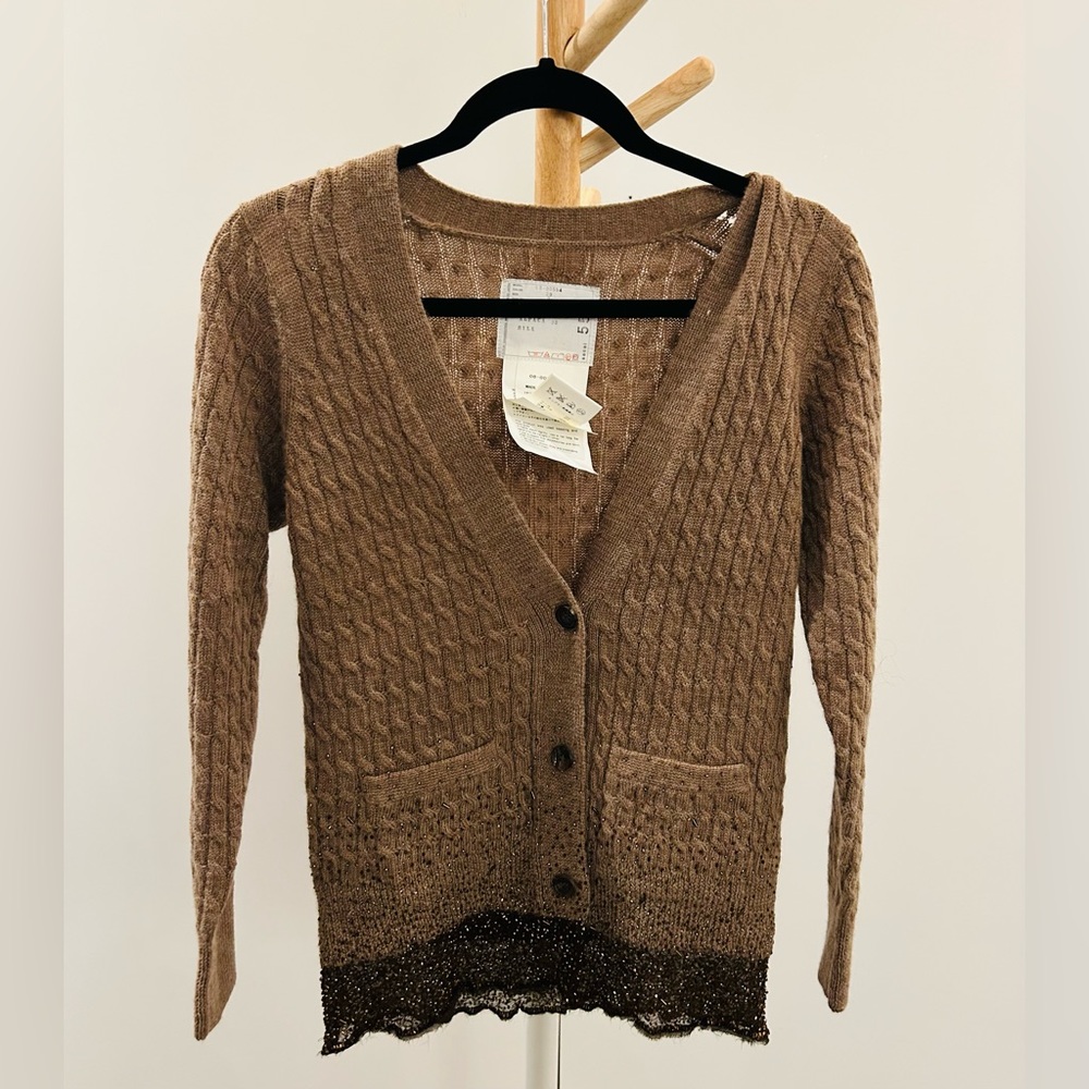 Stunning vintage sacai wool and silk cardigan. Size 3. Medium